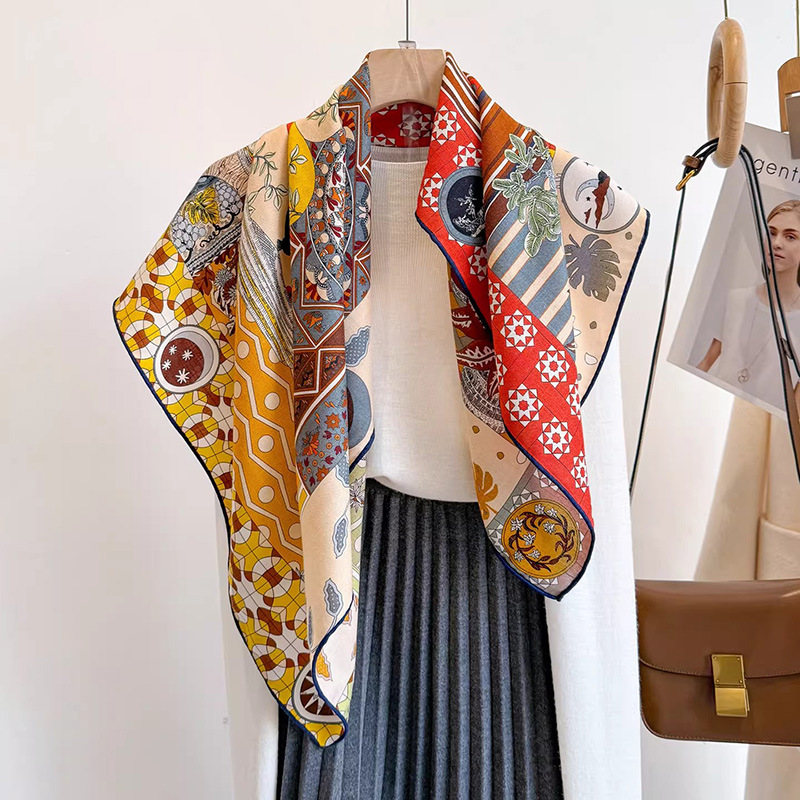 Vintage Fashion Collage - 30% MULBERRY SILK 70% WOOL Scarf