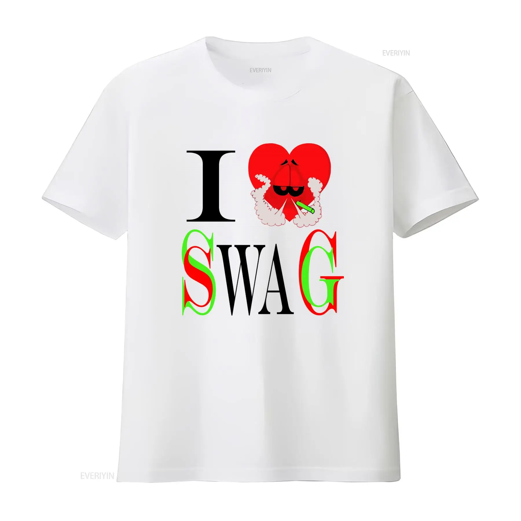 Vintage Fashion Style Men - I Swag Heart Print T shirt