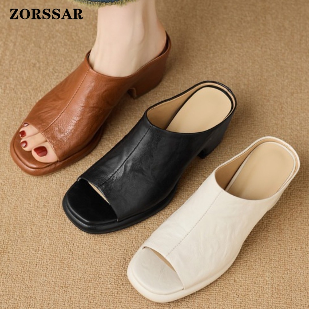 Vintage Fashion Ladies - Women's Vintage Platform Chunky Heel Mules,