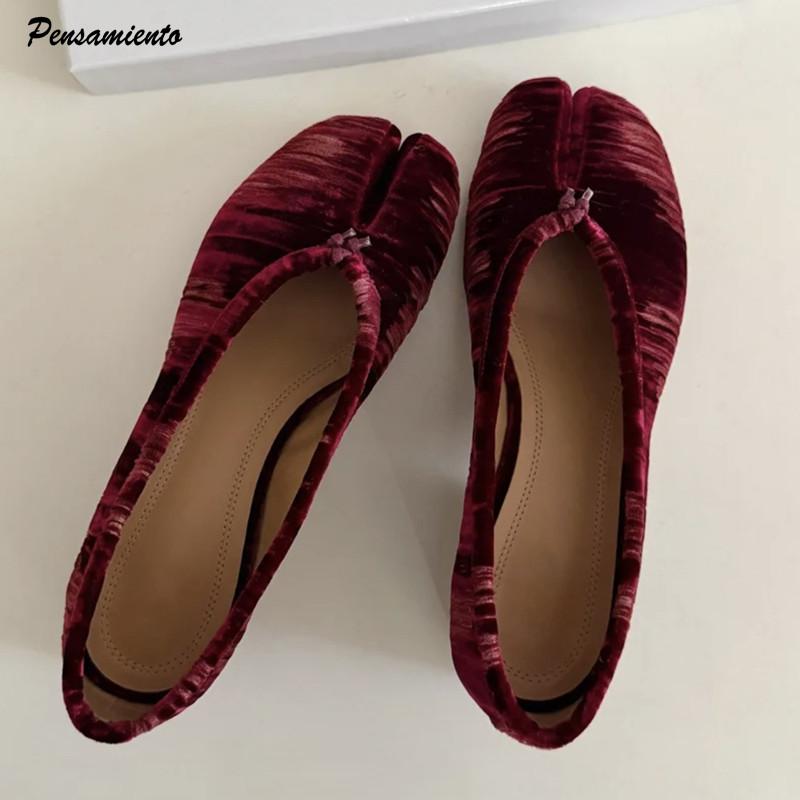 Vintage Fashion Ladies - Fashion Pleated Designer Flannel Split toe