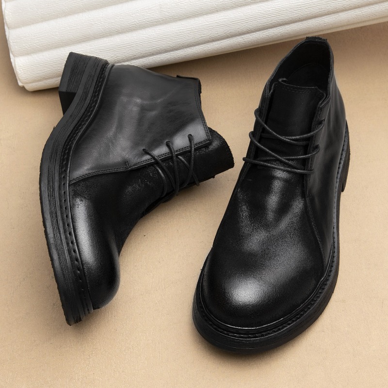 Vintage Fashion Style Men - Vintage Mens Genuine Leather Boots Luxury