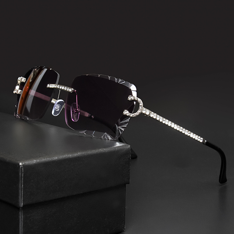 Vintage Fashion Images - Fashion Rimless Square Sunglasses Vintage Diamond