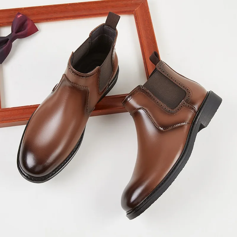 Vintage Fashion Style Men - Vintage Mens Leather Oxford Boots Luxury