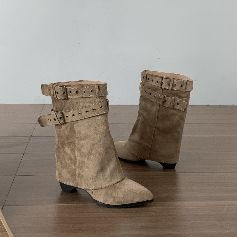 Women Pipe Boots Fashion Belt  - Vintage Fashion Ladies ulasan dan harga