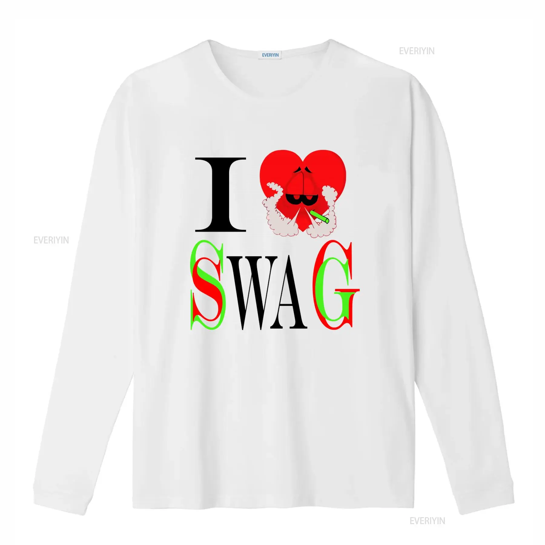 I Swag Heart Print T shirt Ret - Vintage Fashion Style Men ulasan dan harga