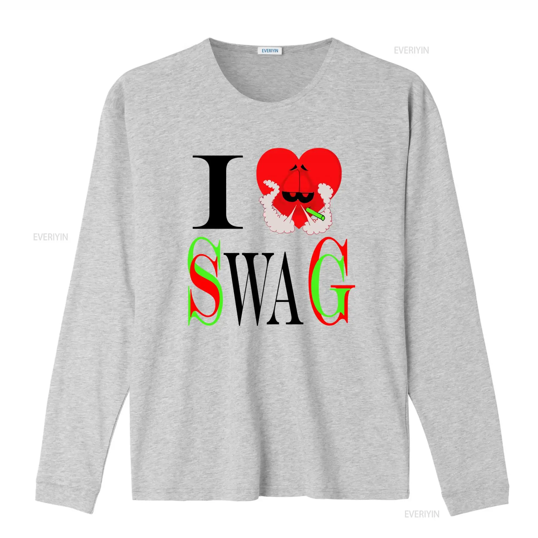 I Swag Heart Print T shirt Ret - Vintage Fashion Style Men ulasan dan harga