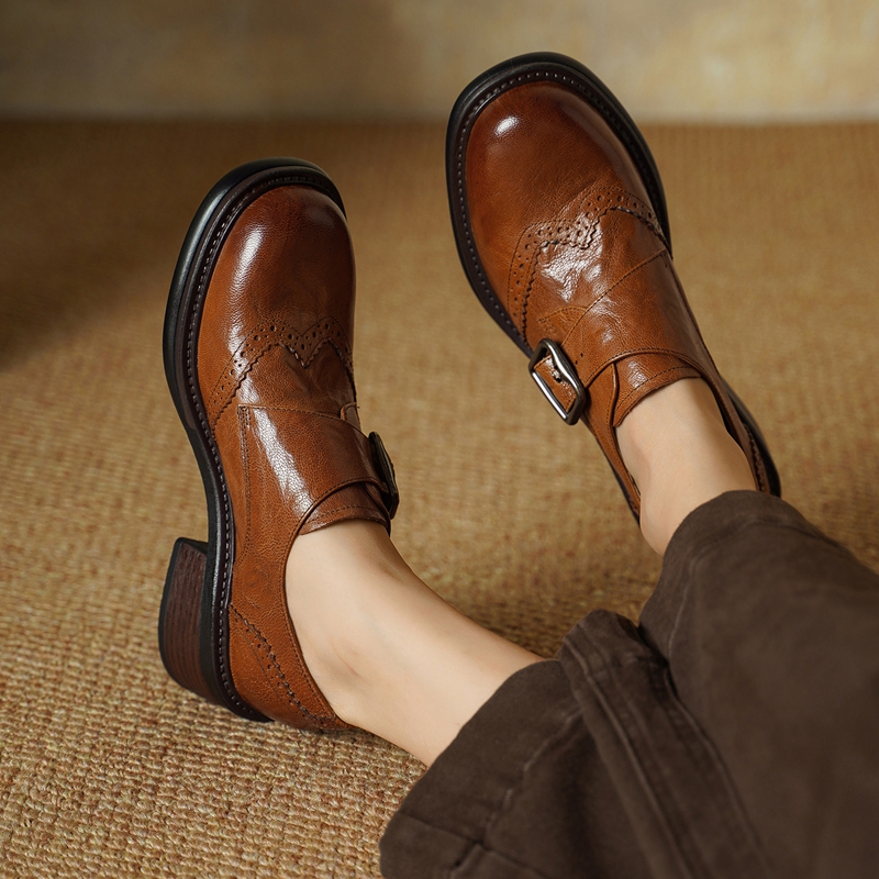 2027 New Buckle Brogue Shoes f - Vintage Fashion Ladies ulasan dan harga