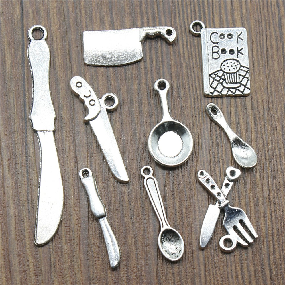 20pcs Kitchenware Charms Antiq - Vintage Fashion Coloring Book ulasan dan harga