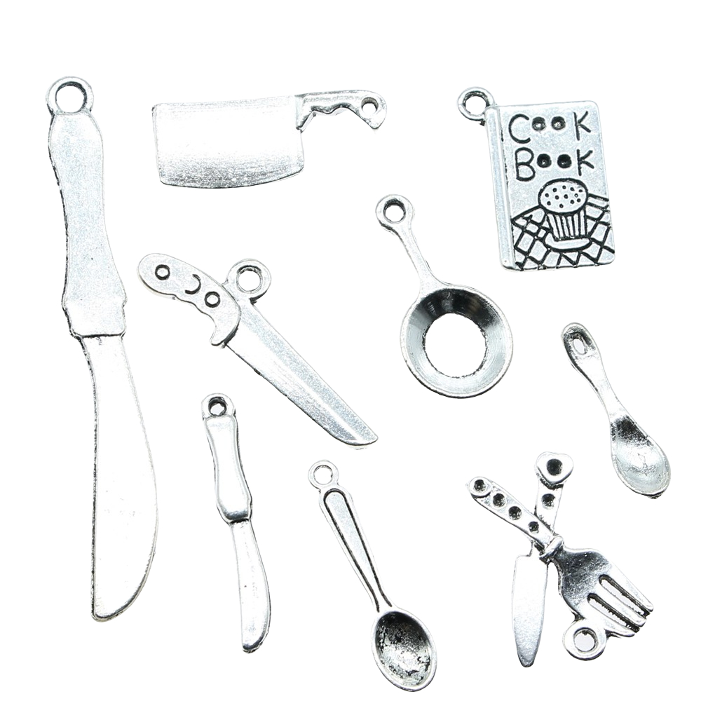 20pcs Kitchenware Charms Antiq - Vintage Fashion Coloring Book ulasan dan harga