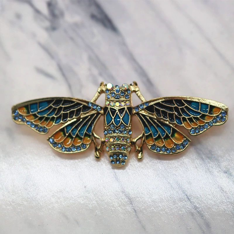 Vintage Gold-Tone Cicada Brooc - Vintage Fashion Enthusiasts ulasan dan harga