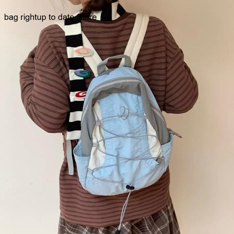 Casual Contrast Color Backpack - Vintage Fashion Coloring Book ulasan dan harga