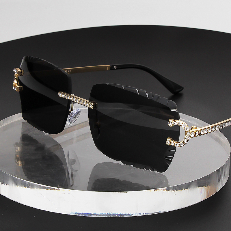 Fashion Rimless Square Sunglas - Vintage Fashion Images ulasan dan harga