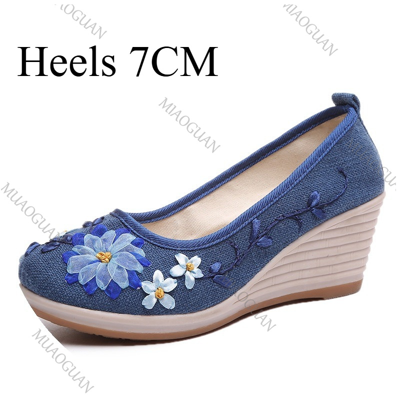 Embroidered Women Comfort Wedg - Vintage Fashion Ladies ulasan dan harga